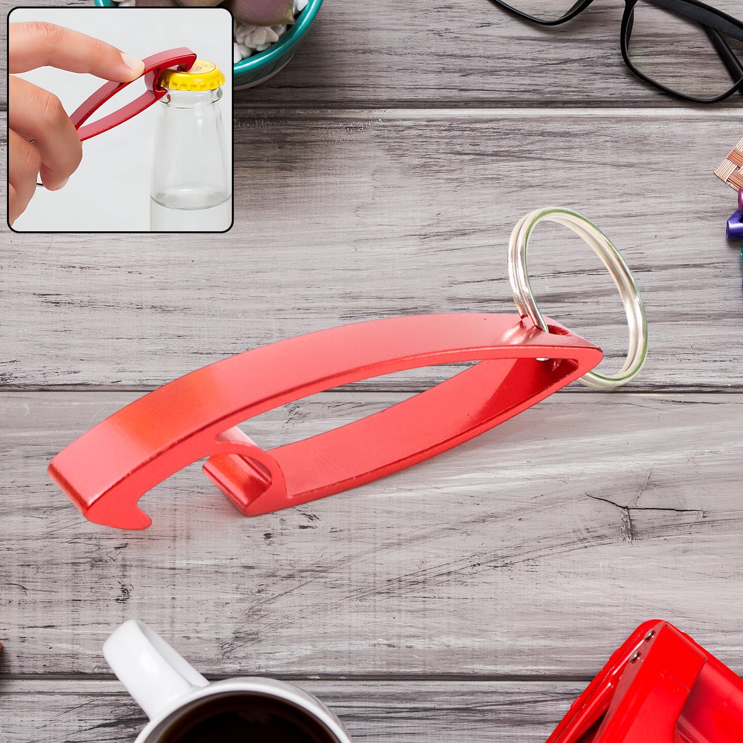 2 in 1 Compact Metal Bottle Opener with Keyring 2 in 1 Compact Metal Bottle Opener with Keyring